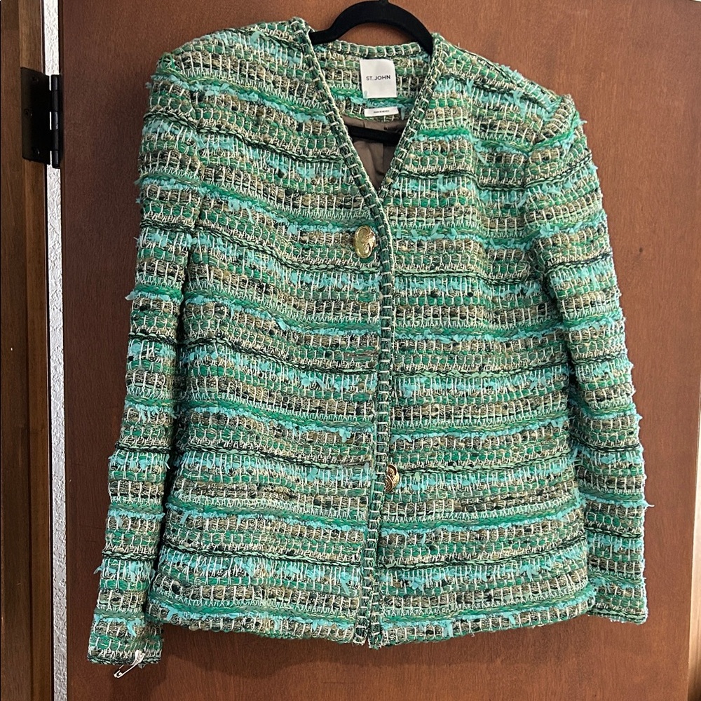 St. John Textured Green Blazer
